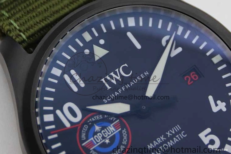 MIROTIME 0304 Packable Mark XVIII ‘TOPGUN SFTI’ Ceramic M+F Best Edition Black Dial on Green Nylon Strap 7048